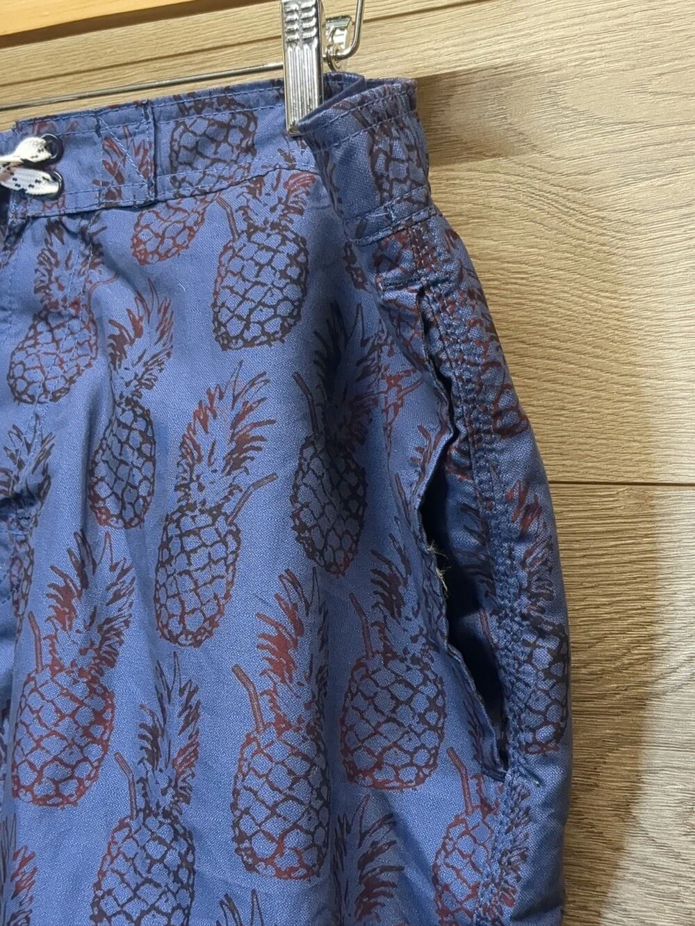 New Merona Blue Pineapple Swim Trunks Mens Size XL